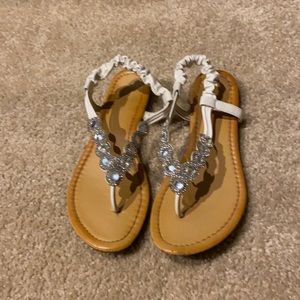 White Rhinestone Sandals